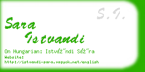 sara istvandi business card